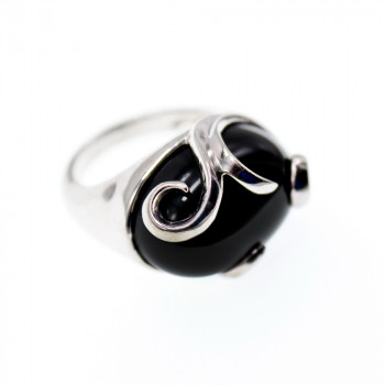 Sky Jewelry Серебряное кольцо с ониксом  Уникальность