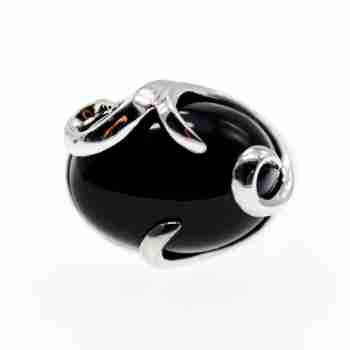 Sky Jewelry Серебряное кольцо с ониксом  Уникальность