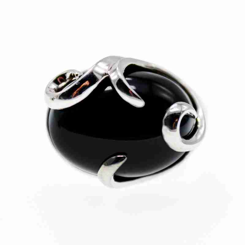 Sky Jewelry Серебряное кольцо с ониксом  Уникальность
