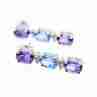 Sky Jewelry Серебряные серьги с аметистом топазом и бриллиантом