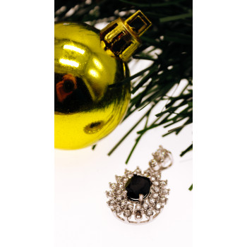 Sky Jewelry Серебряный кулон со шпинелью и фианитами