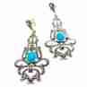 Sky Jewelry Серебряные серьги с марказитом и бирюзой