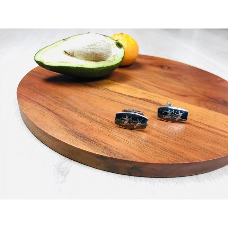 Sky Jewelry Серебряные запонки Siam Sterling