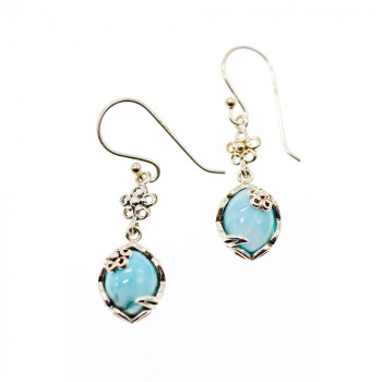 Sky Jewelry Серебряные серьги с камнем ларимар