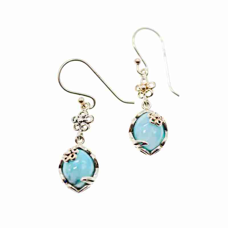 Sky Jewelry Серебряные серьги с камнем ларимар