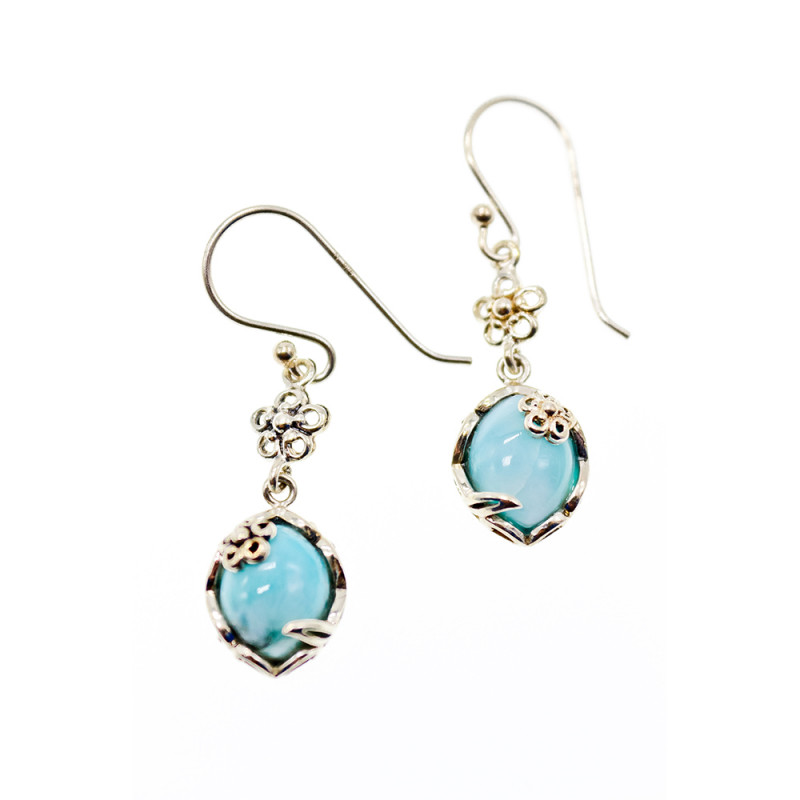 Sky Jewelry Серебряные серьги с камнем ларимар