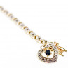 Sky Jewelry Серебряный браслет в позолоте с сапфиром  Сердце