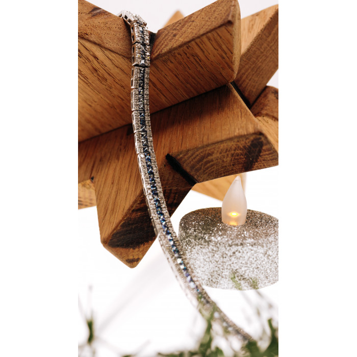 Sky Jewelry Серебряный браслет с танзанитом и фианитом