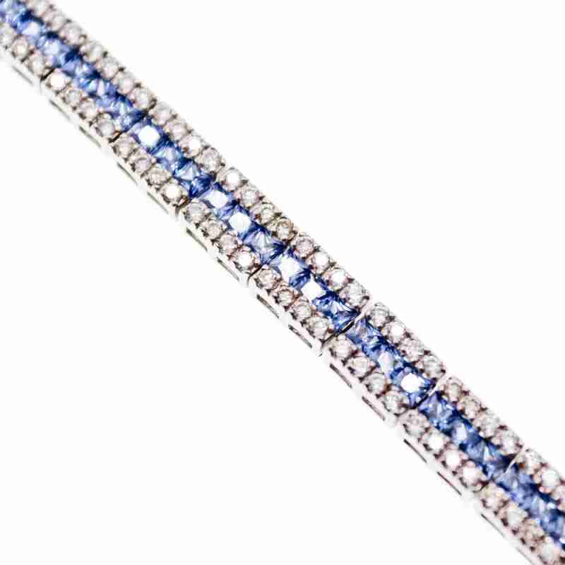 Sky Jewelry Серебряный браслет с танзанитом и фианитом
