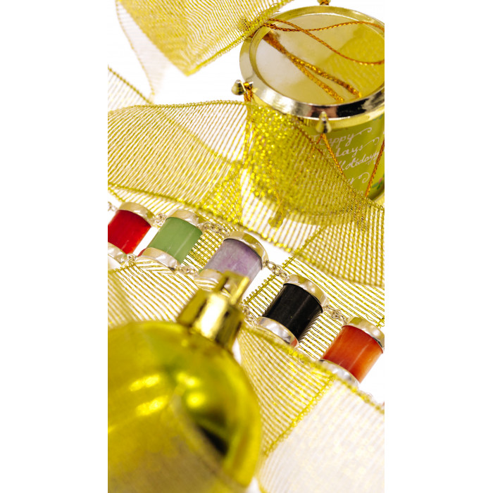 Sky Jewelry Серебряный браслет с разноцветным нефритом