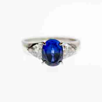 Sky Jewelry Серебряное кольцо с сапфиром и фианитом