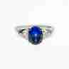 Sky Jewelry Серебряное кольцо с сапфиром и фианитом