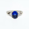 Sky Jewelry Серебряное кольцо с сапфиром и фианитом