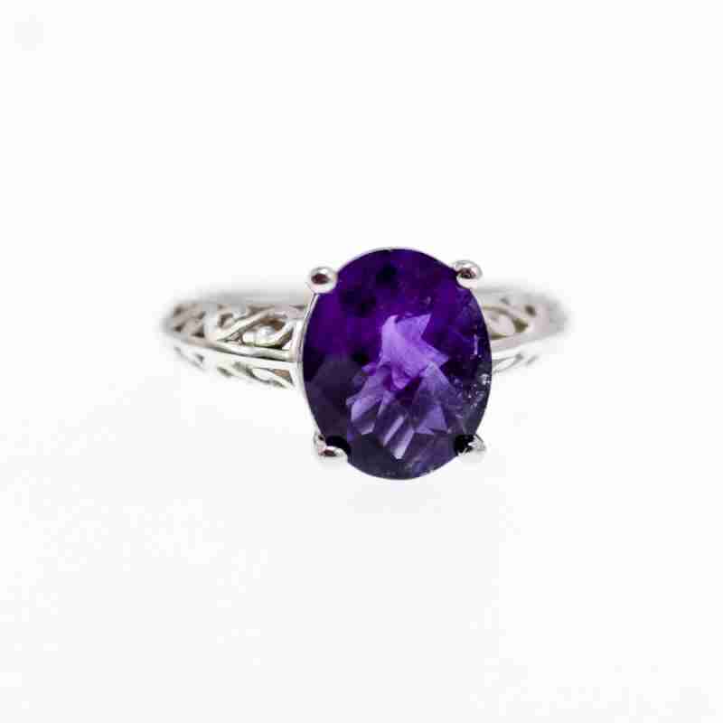Sky Jewelry Серебряное кольцо с аметистом   Восхищение