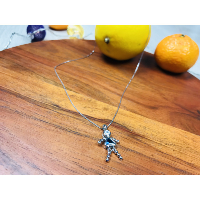 Sky Jewelry Серебряная цепочка с кулоном-девочка)))