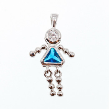 Sky Jewelry Серебряная цепочка с кулоном-девочка)))