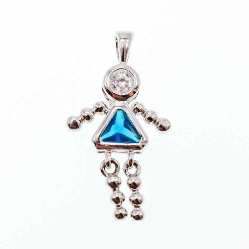 Sky Jewelry Серебряная цепочка с кулоном-девочка)))