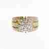 Sky Jewelry Серебряное кольцо в позолоте с фианитами