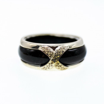 Sky Jewelry Мужское серебряное кольцо черный нефрит