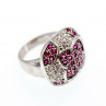 Sky Jewelry Серебряное кольцо с белым и розовым топазом  Настроение