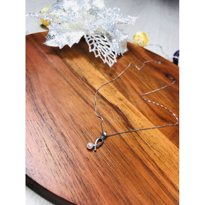 Sky Jewelry Серебряная цепочка с кулоном жемчугом