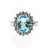 Sky Jewelry Серебряное кольцо с топазом и камнями берилл