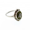 Sky Jewelry Серебряное кольцо с нефритом и марказитом  Винтаж