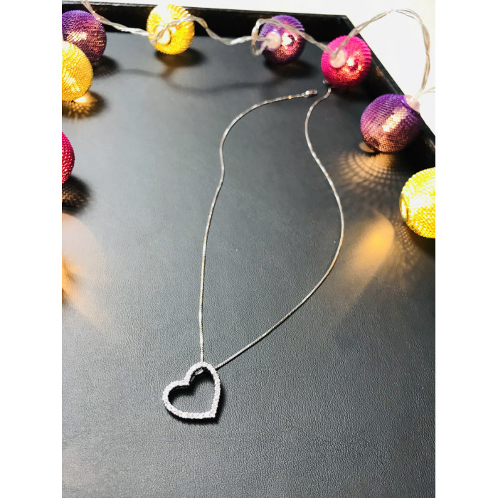 Sky Jewelry Серебряная цепочка с кулоном-сердце