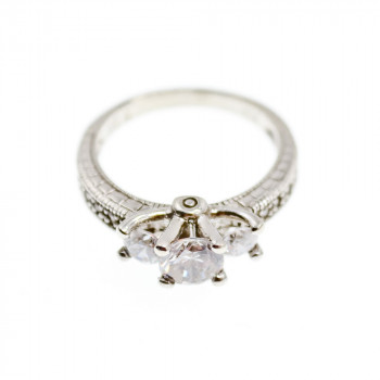 Sky Jewelry Серебряное кольцо с фианитами  Идеал