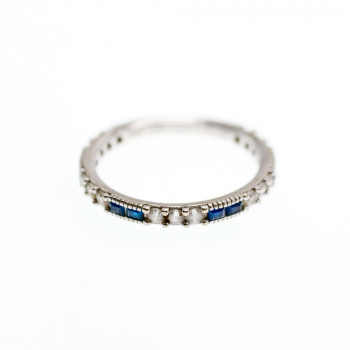 Sky Jewelry Серебряное кольцо с сапфиром и бериллом