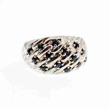Sky Jewelry Серебряное кольцо с сапфирами  Искушение
