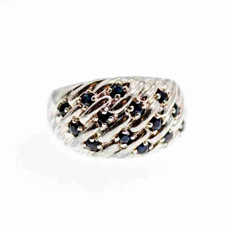 Sky Jewelry Серебряное кольцо с сапфирами  Искушение