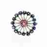 Sky Jewelry Серебряное кольцо с камнями иолит и розовый топаз