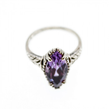 Sky Jewelry Серебряное кольцо с аметистом  Маркиз