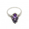 Sky Jewelry Серебряное кольцо с аметистом  Маркиз