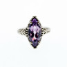 Sky Jewelry Серебряное кольцо с аметистом  Маркиз