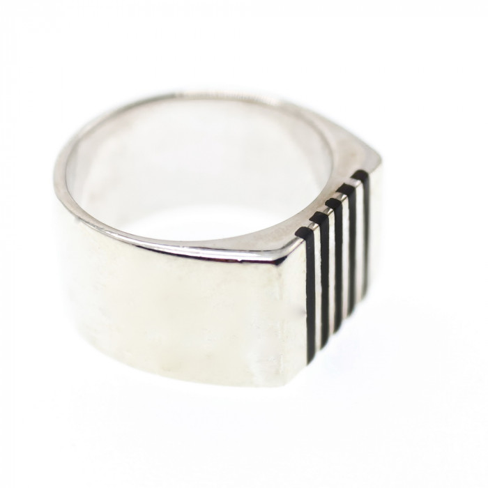 Sky Jewelry Серебряное мужское кольцо со вставками из эмали