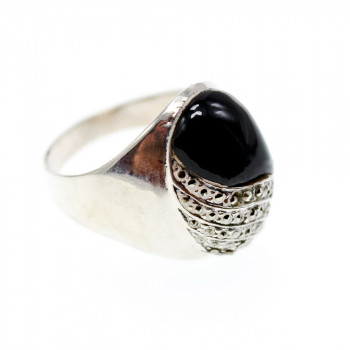 Sky Jewelry Серебряное кольцо с нефритом и марказитом