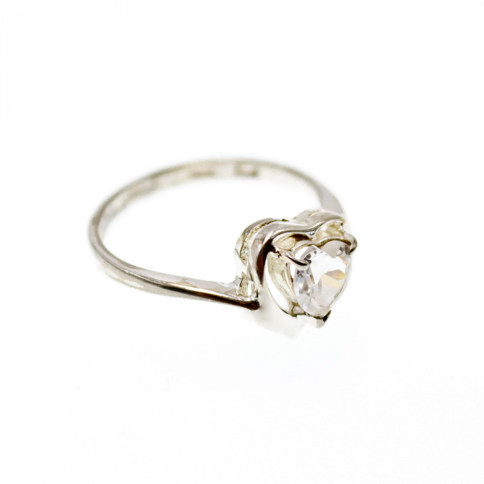 Sky Jewelry Серебряное кольцо с белым топазом  Сердце