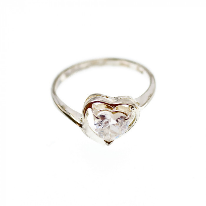 Sky Jewelry Серебряное кольцо с белым топазом  Сердце