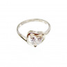 Sky Jewelry Серебряное кольцо с белым топазом  Сердце