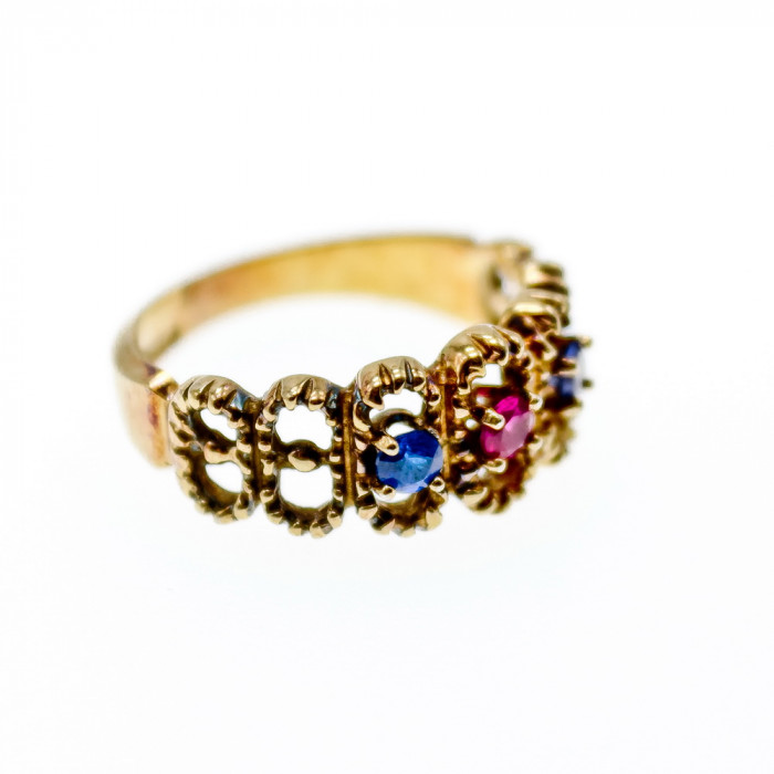 Sky Jewelry Серебряное кольцо с позолоте с фианитами Ажур