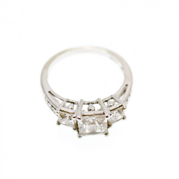 Sky Jewelry Серебряное кольцо с камнями гошенит  Принцесса