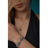 Sky Jewelry Серебряная цепочка с кулоном-сердце Черная Шпинель