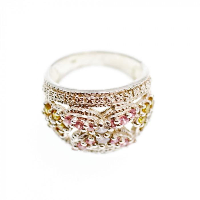 Sky Jewelry Серебряное кольцо с фианитами  Весна