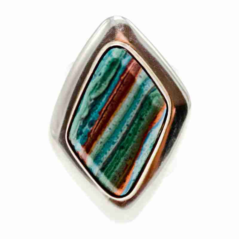 Sky Jewelry Серебряное кольцо с камнем яшма  Винтаж