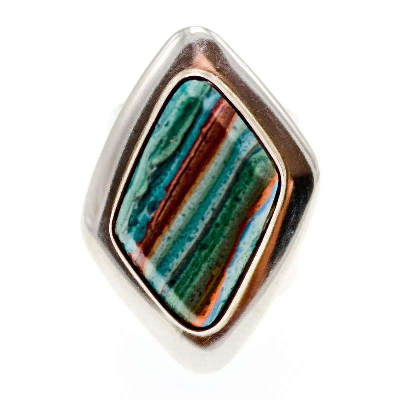 Sky Jewelry Серебряное кольцо с камнем яшма  Винтаж