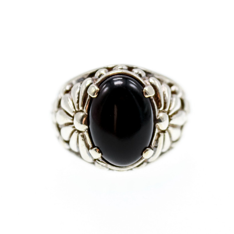 Sky Jewelry Винтажное серебряное кольцо с нефритом