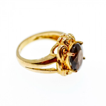 Sky Jewelry Серебряное кольцо в позолоте с камнем гессонит