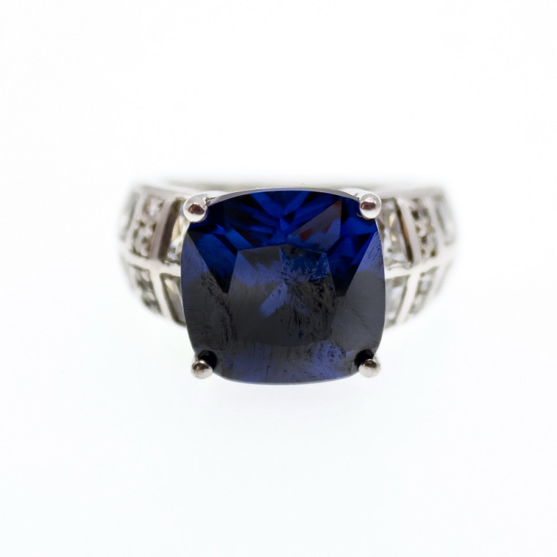 Sky Jewelry Серебряное кольцо с турмалином и камнями берилл